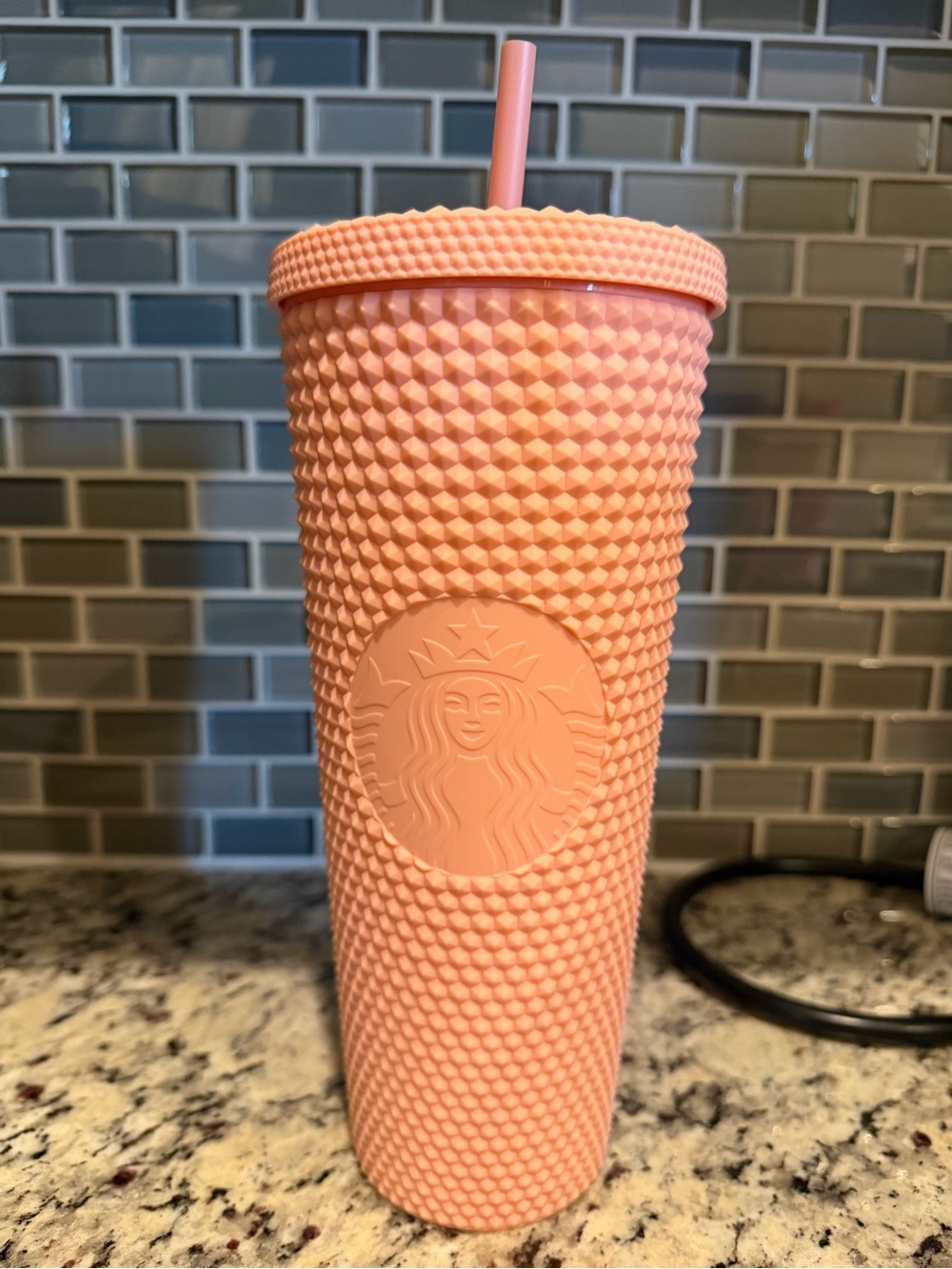 Starbucks soft matte Pink Studded Cold Cup with Straw